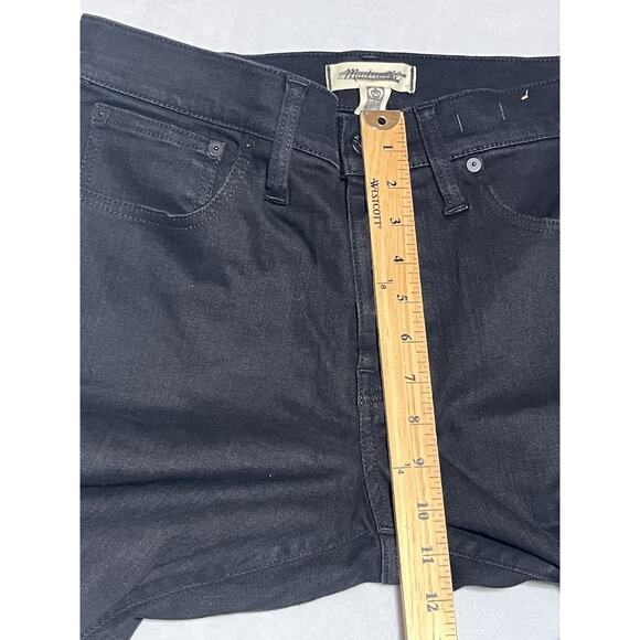 Madewell Kick Out Crop Jeans Womens 30 Black Rinse Wash Mid Rise Denim - Picture 7 of 10